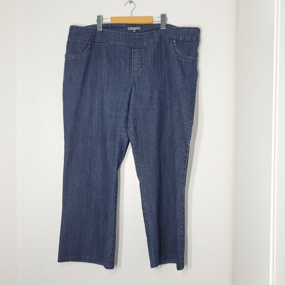 Addition Elle Weekend Blue High Rise Straight Leg Plus Jeans Pant Plus Size 24 - Picture 1 of 10